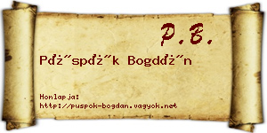 Püspök Bogdán névjegykártya